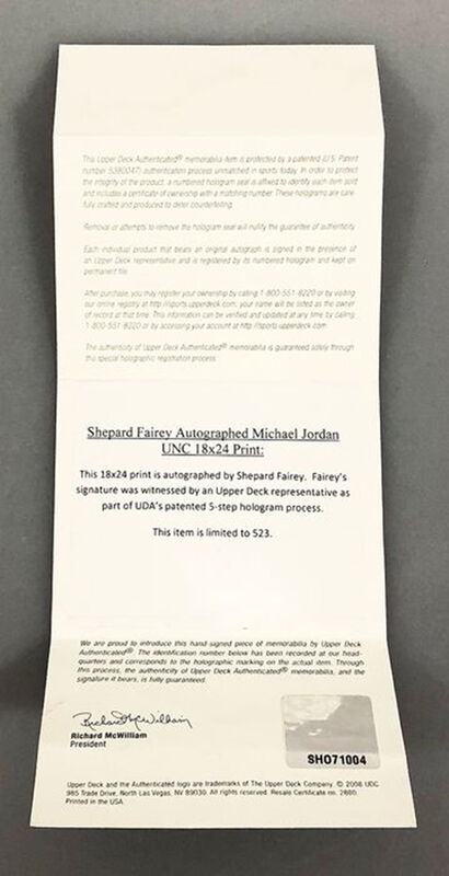 Shepard Fairey, ‘Jordan UNC’, 2009, Print, Screenprint, Saguaro Gallery