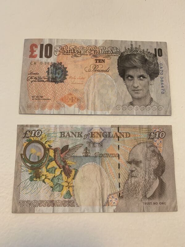 Banksy, ‘GENUINE, BANKSY DI-FACED TENNER, SET OF TWO’, 2004, Print, Offset lithograph in colours, Arts Limited