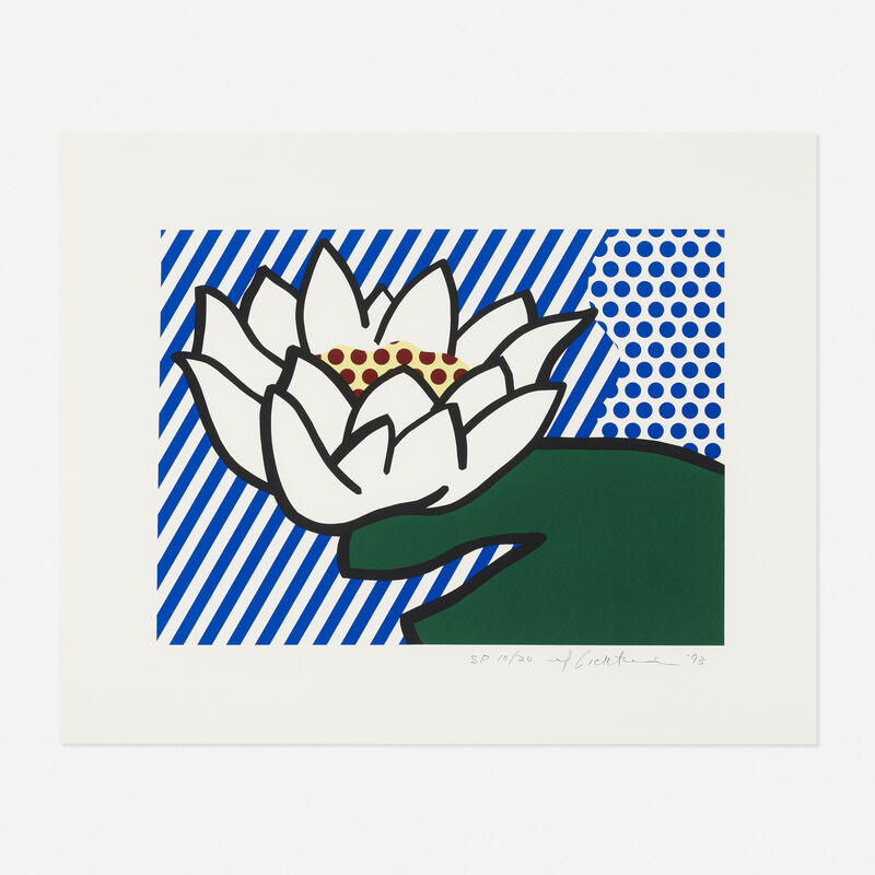 Roy Lichtenstein, ‘Water Lily’, 1993, Print, Screenprint in colors on Lana Royale, Rago/Wright/LAMA