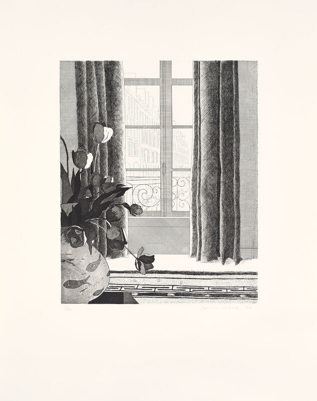 David Hockney, ‘Rue de Seine (S.A.C. 121, M.C.A.T. 111)’, 1972, Print, Etching and aquatint, on J. Green mould-made paper, with full margins., Phillips