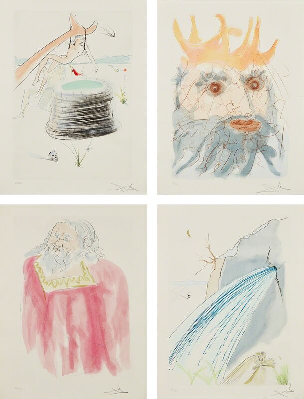 Salvador Dalí, ‘Our Historical Heritage’, 1975, Print, The complete set of 11 etchings with pochoir in color, on Arches paper, with full margins, contained in the original blue cloth covered portfolio with copper relief, Phillips
