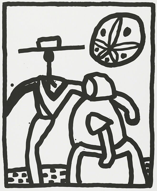 Keith Haring, ‘Untitled (Amish Couple)’, 1989, Print, Screenprint on paper, Rago/Wright/LAMA