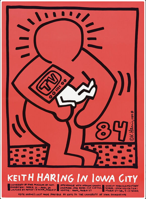 Keith Haring, ‘Keith Haring in Iowa City ’, 1984, Posters, Offset lithograph, Lot 180 Gallery