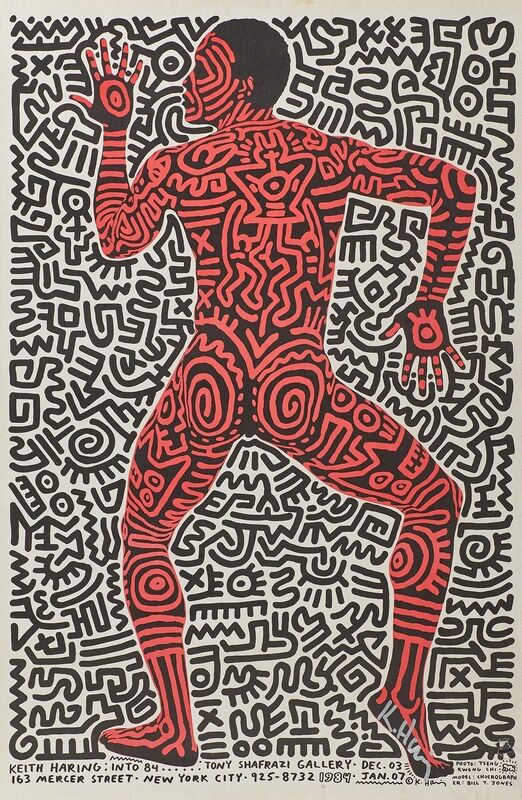 Keith Haring, ‘Keith Haring: Into 84 exhibition poster for Tony Shafrazi Gallery’, 1984, Print, Offset lithograph in colors, Rago/Wright/LAMA