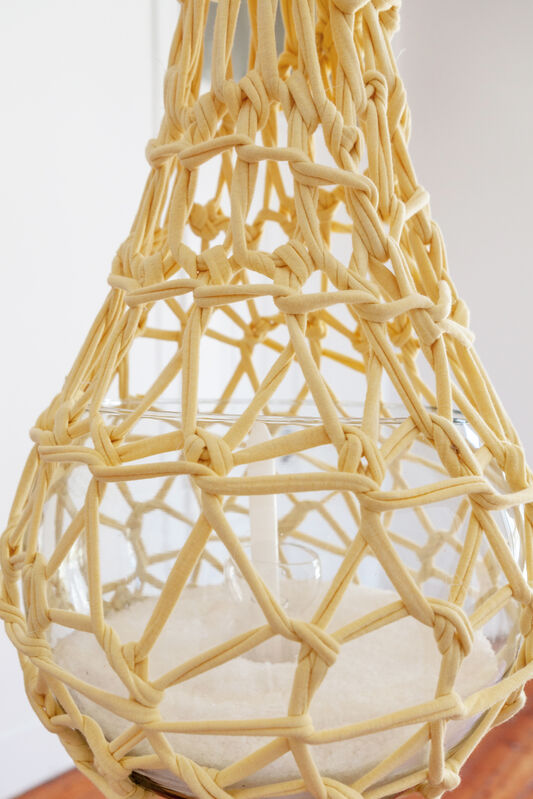 Ernesto Neto, ‘Rezo luz | Pray Light’, 2017, Sculpture, Cotton mesh crochet, coarse salt, candle, glass and wooden knobs, Fortes D'Aloia & Gabriel