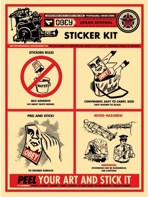 Shepard Fairey, ‘Sticker Kit’, 2009, Print, Speckletone paper, AYNAC Gallery