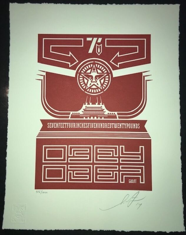 Shepard Fairey, ‘Obey Chinese Banner Letterpress Print’, 2014, Print, 1 color Letterpress on 100% cotton Lettre paper, 110# with deckled edges, New Union Gallery