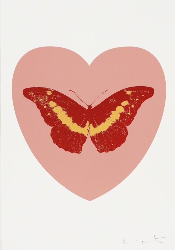 Damien Hirst, ‘I Love You - pink, poppy red, cool gold’, 2015, Print, Silkscreen and 2 colour foil block on Somerset Satin 410gsm. Edition of 14. Signed and numbered., Paul Stolper Gallery