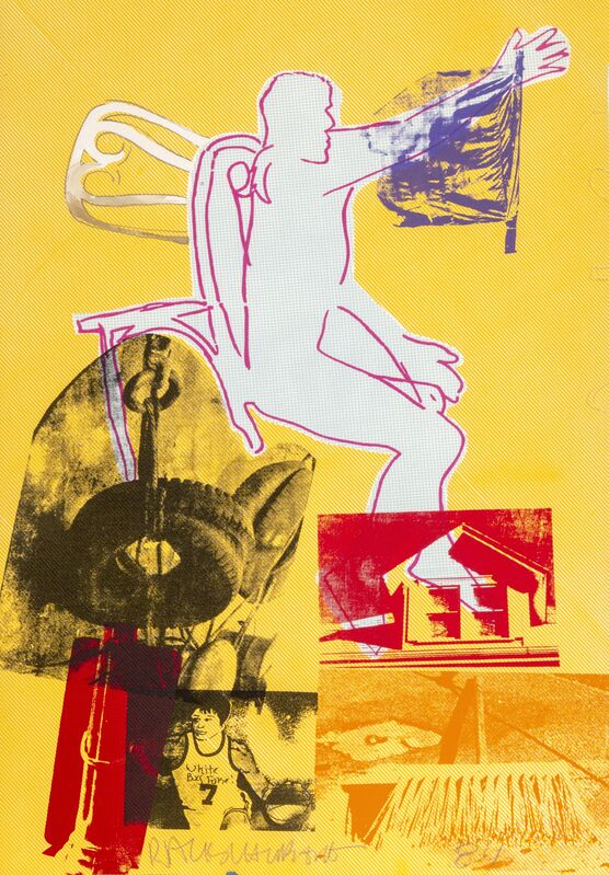 Robert Rauschenberg, ‘Portrait of Merce Cunningham’, 1984, Print, Serigraph with hand-coloring and collage, RoGallery