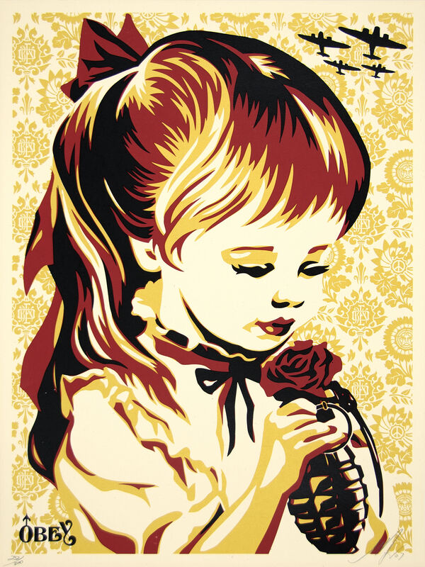 Shepard Fairey, ‘War By Numbers (Gold)’, 2007, Print, Screenprint on paper, Heather James Fine Art Gallery Auction