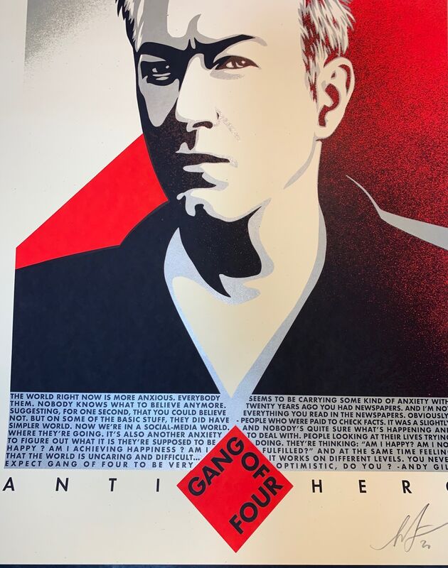 Shepard Fairey, ‘Shepard Fairey Obey Giant Andy Gill Anti Hero Art Print Signed XX/400 Gang Of 4’, 2020, Print, Fine Art Paper on Cream Speckletone., New Union Gallery
