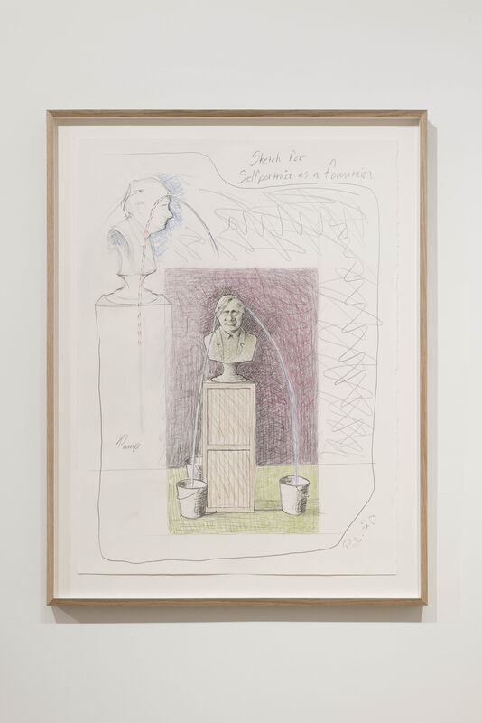 Peter Land, ‘Sketch for Selfportrait as a Fountain’, 2020, Drawing, Collage or other Work on Paper, Colour pencil on paper, KETELEER GALLERY