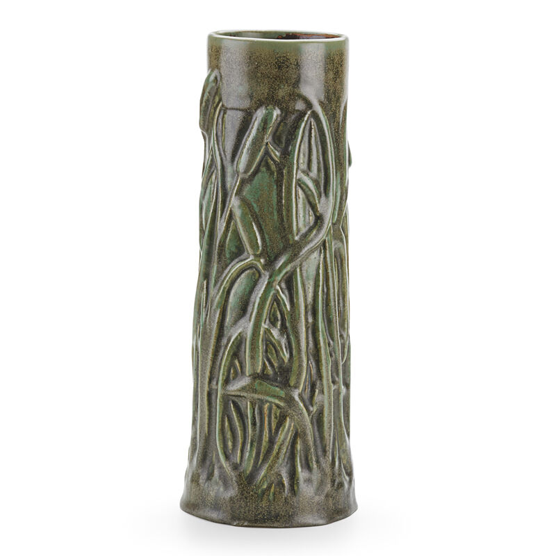 Fulper Pottery, ‘Fine and Rare Cattail Vase, Flemington, NJ’, 1910s, Design/Decorative Art, Fine And Rare Cattail Vase, Verte Antique Glaze, Rago/Wright/LAMA
