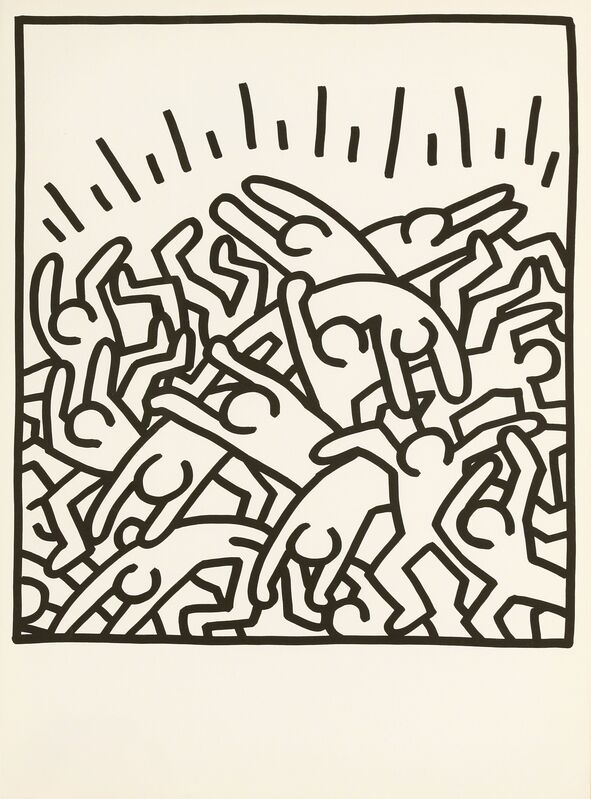 Keith Haring, ‘Rodeo Dolphin; Crowd’, 1983, Print, Two lithographs, Sworders