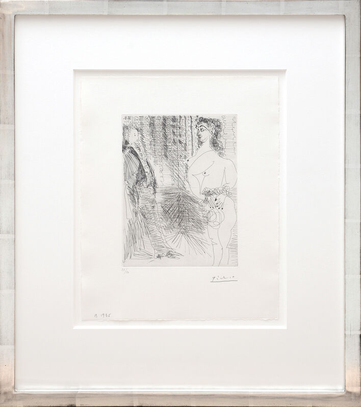 Pablo Picasso, ‘Le Cabinet Particulier. Degas et Une Fille.’, 1935, Print, Drypoint etching on BFK Rives wove paper, Peter Harrington Gallery