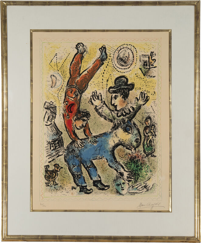Marc Chagall, ‘The Red Acrobat’, 1974, Print, Lithograph in colors on Arches wove paper under glass, John Moran Auctioneers
