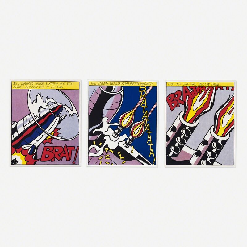 Roy Lichtenstein, ‘As I Opened Fire poster (triptych)’, 1966, Print, Offset lithograph on wove paper, Rago/Wright/LAMA