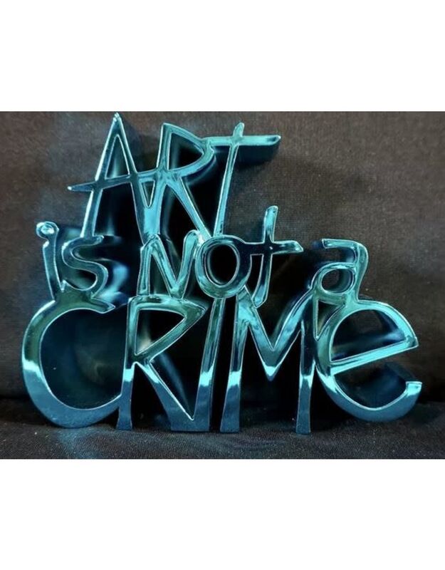 Mr. Brainwash, ‘Art is Not A Crime - Hard-Candy Cyan’, 2021, Sculpture, Chrome-Painted Resin Sculpture, Liss Gallery