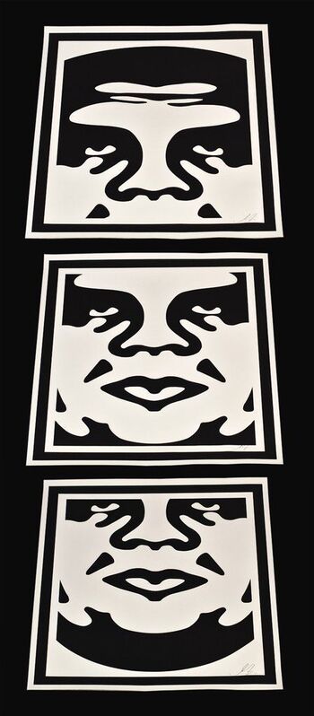 Shepard Fairey, ‘Obey 3 Face's ’, 2005, Print, 3 offset lithograph prints on thick white paper., New Union Gallery