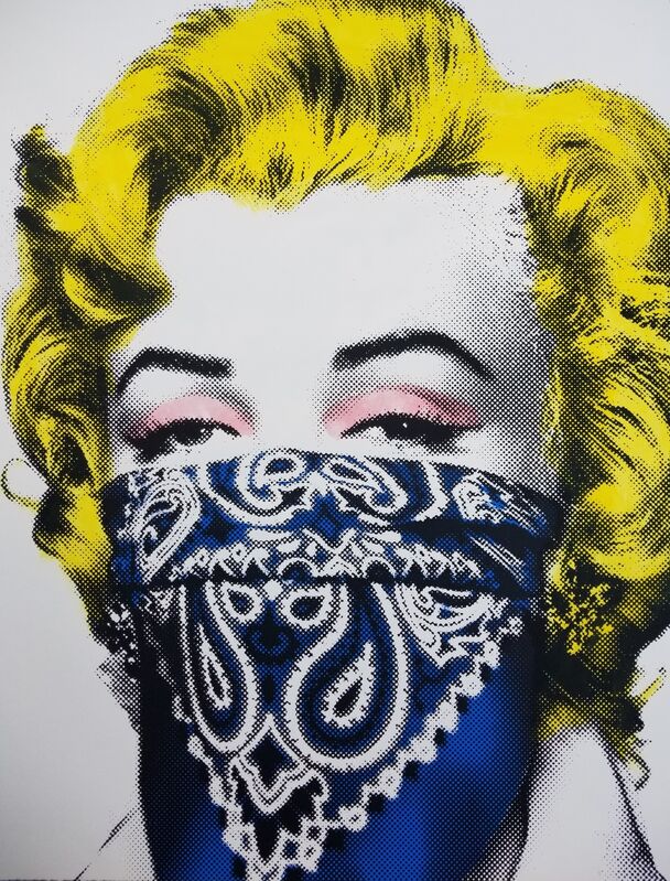 Mr. Brainwash, ‘Stay Safe (Blue/Unique)’, 2020, Mixed Media, Mixed Media on Paper, with watercolor and silkscreen, Intrinsic Values