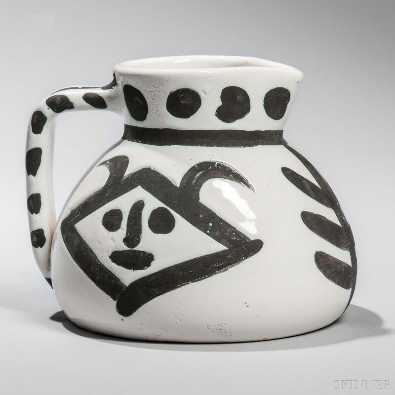 Pablo Picasso, ‘Heads’, 1956, Design/Decorative Art, Turned earthenware pitcher with oxidized paraffin decoration, white enamel and black, Skinner