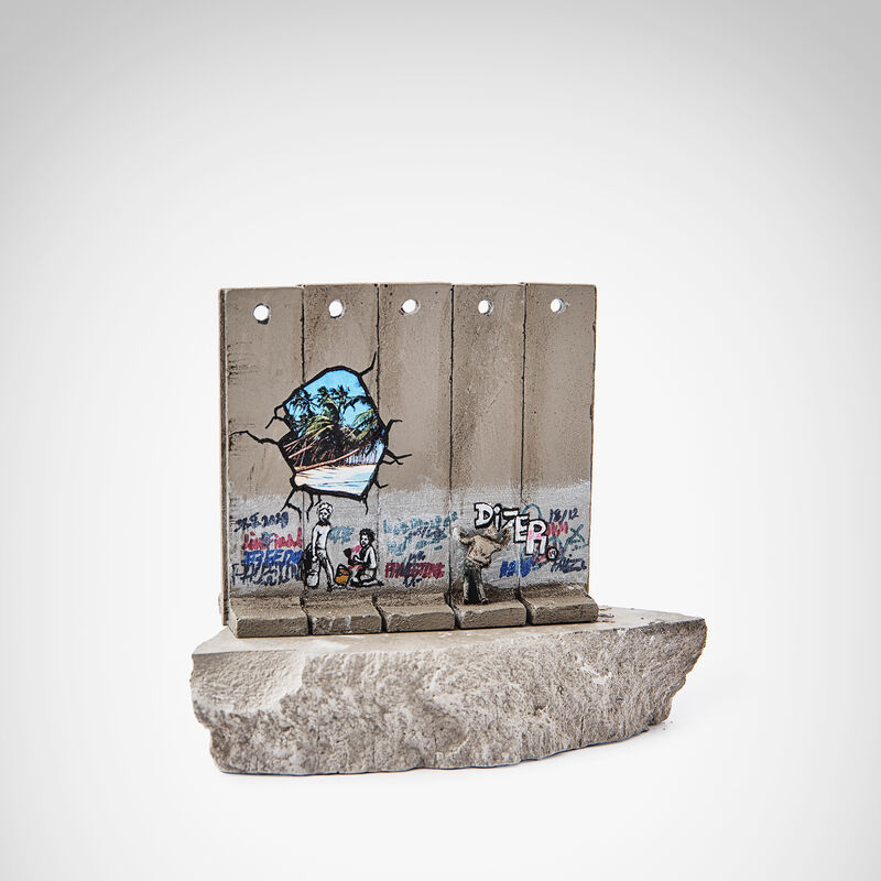 Banksy, ‘Walled Off Hotel - Beach’, Sculpture, Five-part Souvenir Wall Section, hand-painted resin sculpture with West Bank Separation Wall base, Tate Ward Auctions
