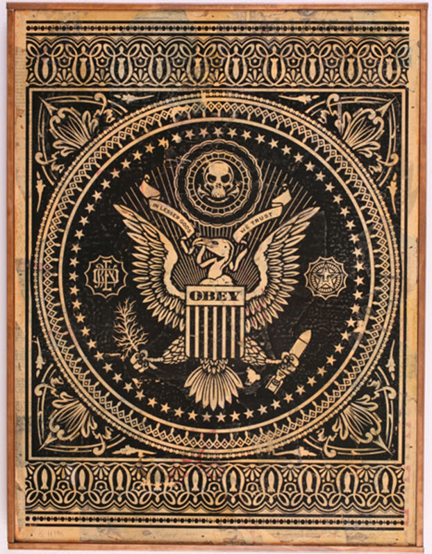 Shepard Fairey, ‘Presidential Seal’, 2007, Mixed Media, Hand painted multiple on wood, Jonathan LeVine Projects