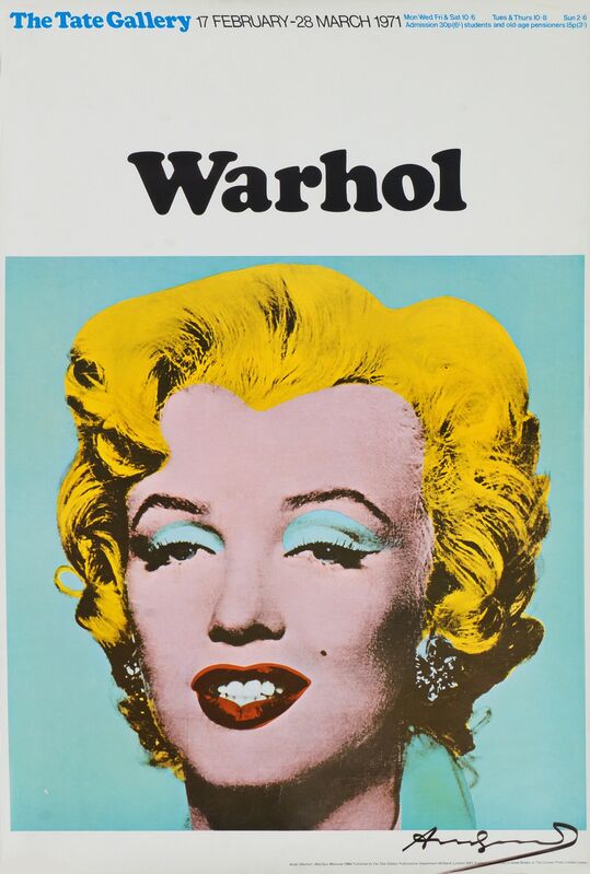 Andy Warhol, ‘Marilyn (Exhibition poster for Warhol: The Tate Gallery)’, 1971, Print, Offset Lithograph In Colours, On Smooth Wove Paper, Roseberys