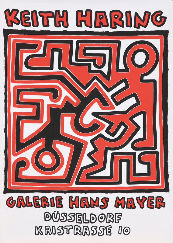 Keith Haring, ‘Keith Haring Galerie Hans Mayer Düsseldorf 1988 ’, 1988, Posters, Silkscreened exhibition poster, Lot 180 Gallery