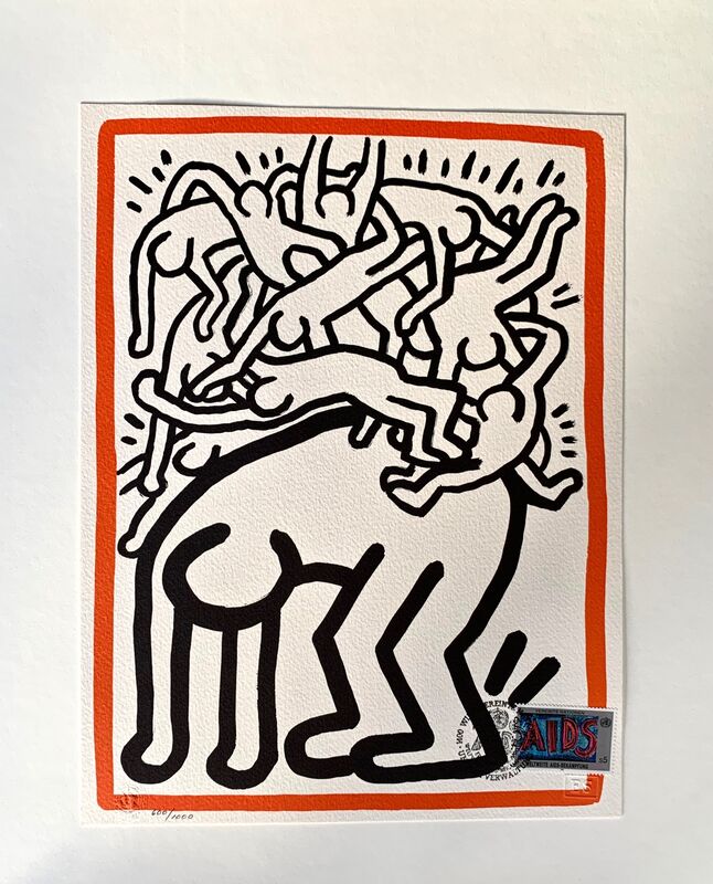 Keith Haring, ‘Fight AIDS Worldwide’, 1990, Print, Lithograph, Artsy x Capsule Auctions