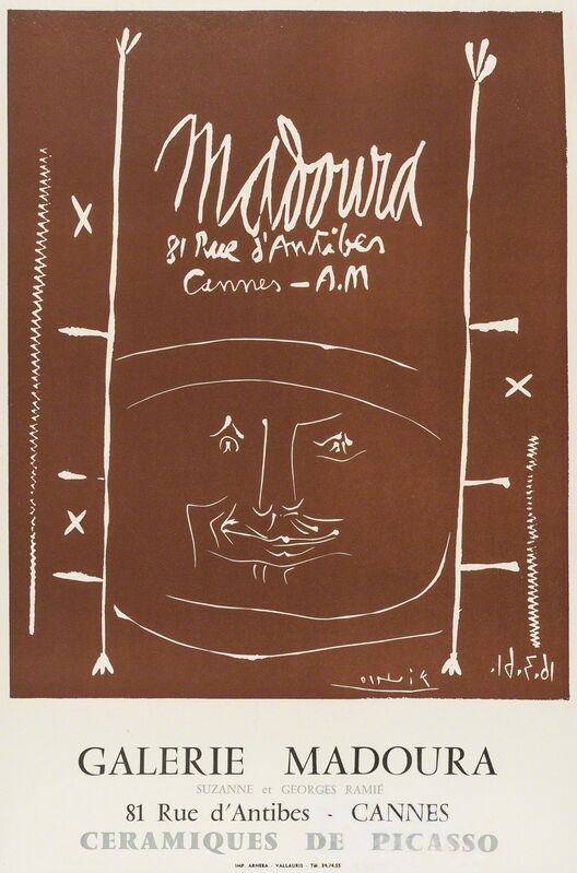Pablo Picasso, ‘Madoura 1961 (CZW187); Vallauris 4e biennale 1974’, 1961 and 1974, Posters, Linocut printed in brown together with offsett lithograph printed in colours, Forum Auctions