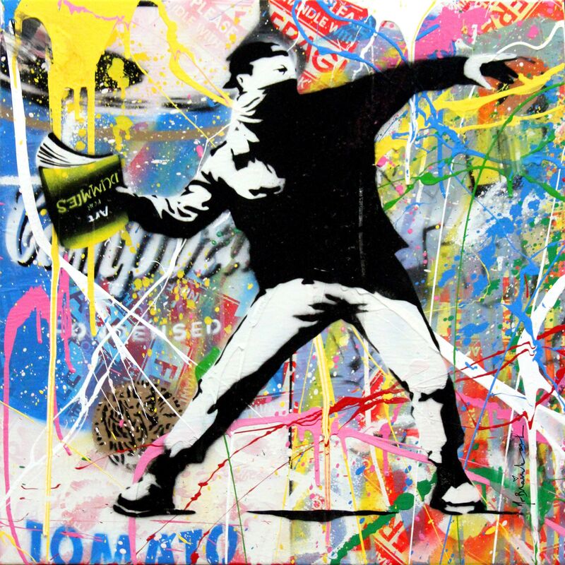 Mr. Brainwash, ‘Banksy Thrower (9)’, 2015, Painting, Stencil and Mixed Media on Canvas, Contessa Gallery