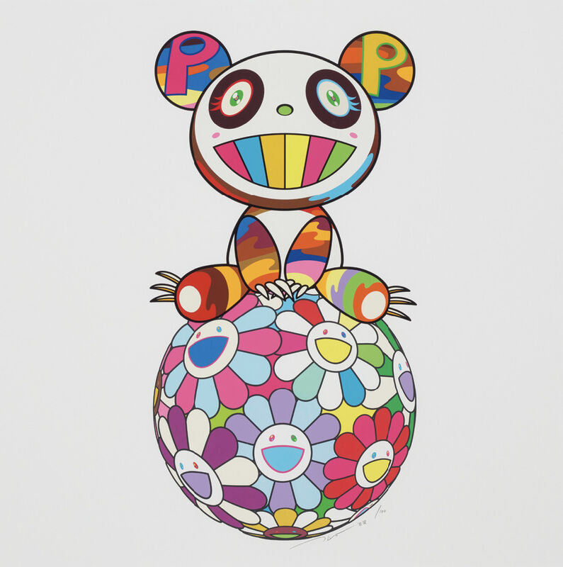Takashi Murakami, ‘Atop a Ball of Flowers, a Panda Cub Sits Properly’, 2020, Print, Silkscreen, Pinto Gallery