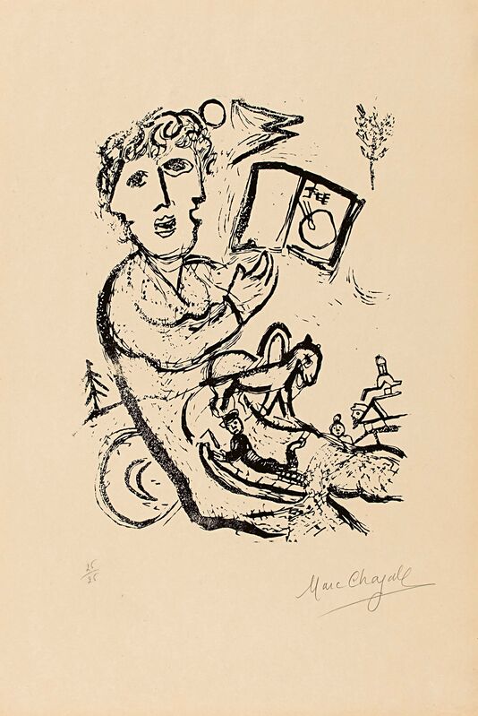 Marc Chagall, ‘The Artist with the Book’, Print, Colour lithograph on vellum, Van Ham