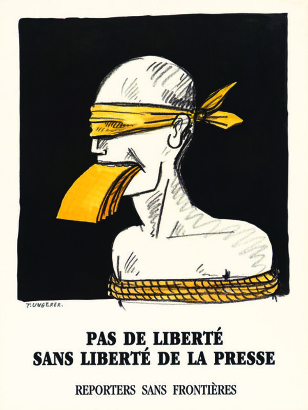 Tomi Ungerer, ‘No Freedom without Freedom of the Press’, 1962, Posters, Drawing Center