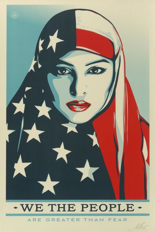 Shepard Fairey, ‘Greater Than Fear, from We the People’, 2017, Print, Offset lithograph in colors on speckled paper, Heritage Auctions