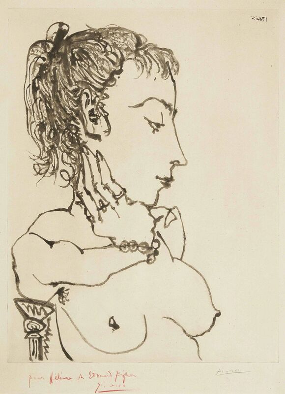 Pablo Picasso, ‘Buste de femme à la queue de cheval: Jacqueline’, 1955, Print, Sugar-lift aquatint and drypoint on Arches wove paper, Christie's