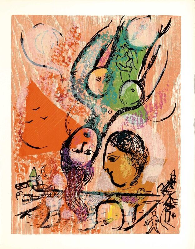 Marc Chagall, ‘J'habite ma Vie (Poèmes, #24)’, 1968, Print, WOODCUT, Martin Lawrence Galleries