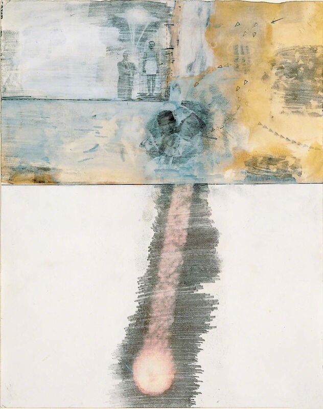 Robert Rauschenberg, ‘Canto XVI: Circle Seven, Round 3, The Violent Against Nature and Art, from the series Thirty-Four Illustrations for Dante’s Inferno’, 1959–60, Solvent transfer on paper with watercolor, wash, pencil, colored pencil, and gouache, Robert Rauschenberg Foundation