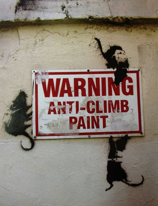 Banksy, ‘Drill Rat’, ca. 2003, Mixed Media, Aerosol on reclaimed metal traffic sign, Julien's Auctions