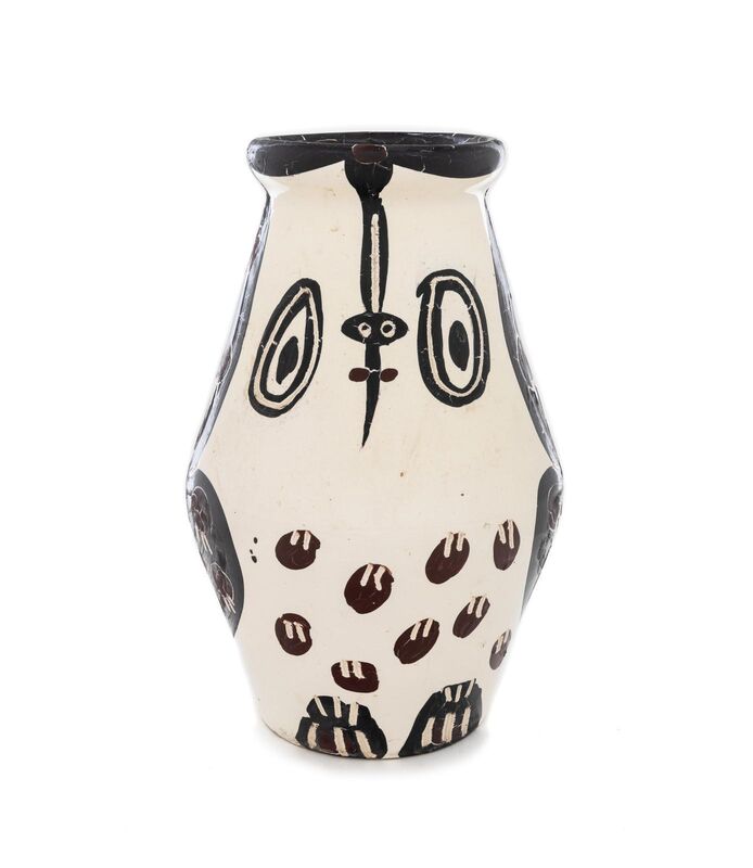 Pablo Picasso, ‘Hibou marron noir’, 1951, Design/Decorative Art, White earthenware clay decoration in oxides, with knife engraving on white enamel, Hindman