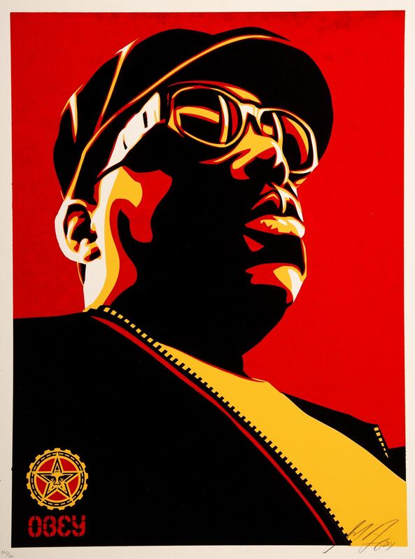 Shepard Fairey, ‘Biggie Red’, 2004, Print, Screenprint in colors on speckled cream paper, Heritage Auctions