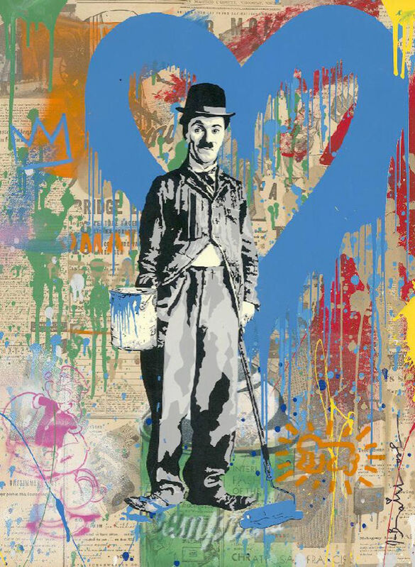 Mr. Brainwash, ‘Chaplin’, 2020, Painting, Silkscreen and Mixed Media on Paper, Maddox Gallery