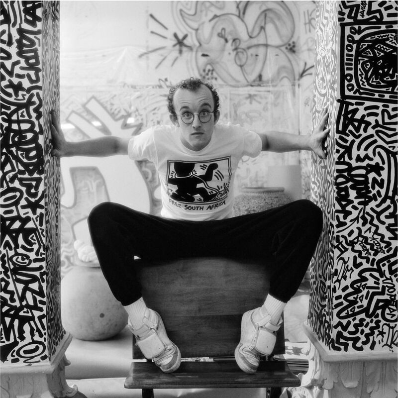 Jeannette Montgomery Barron, ‘Keith Haring, NYC’, 1985, Photography, Vintage gelatin silver print. Framed, Patrick Parrish Gallery