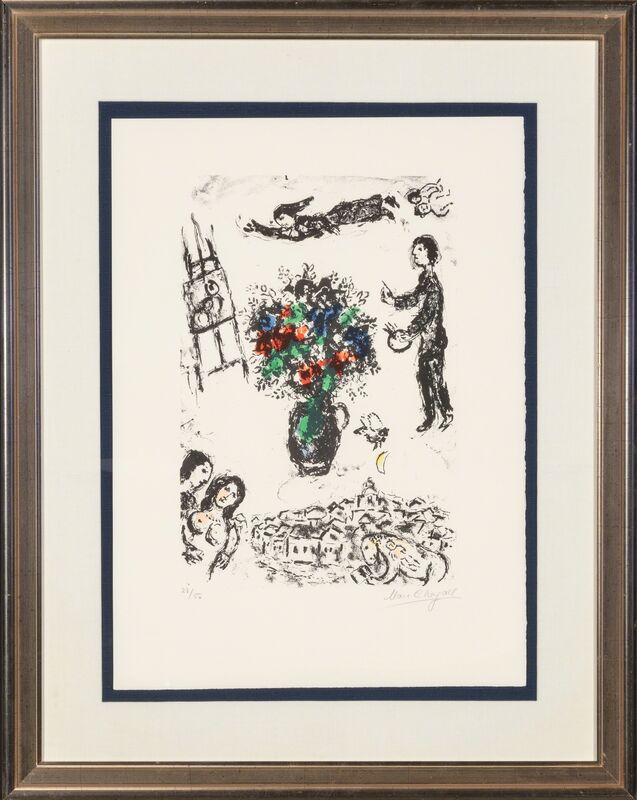 Marc Chagall, ‘Bouquet sur la ville’, 1983, Print, Lithograph in colors, Heritage Auctions