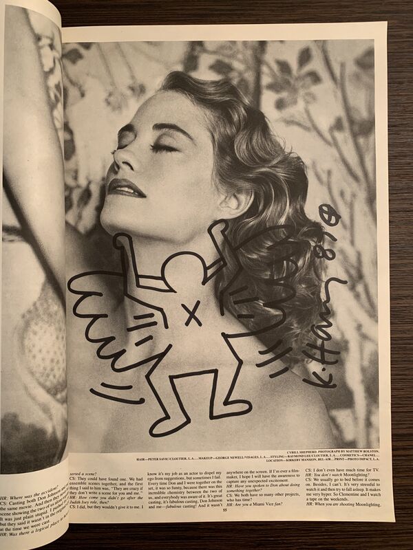 Keith Haring, ‘Flying Angel’, 1987, Ephemera or Merchandise, Black ink on paper, Gallery 55 TLV