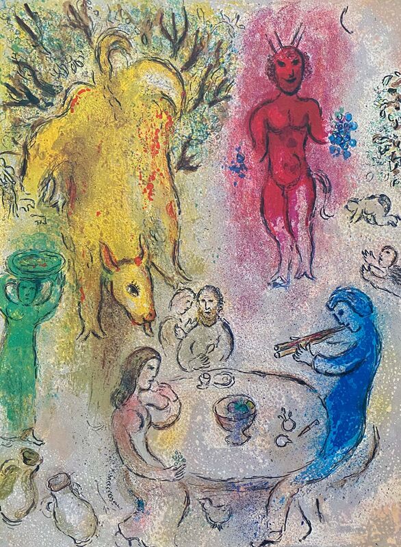 Marc Chagall, ‘“Banquet de Pan (Pan’s Banquet),” from Daphnis et Chloé (Cramer 46; Mourlot 331)’, 1977, Ephemera or Merchandise, Offset lithograph on wove paper, Art Commerce