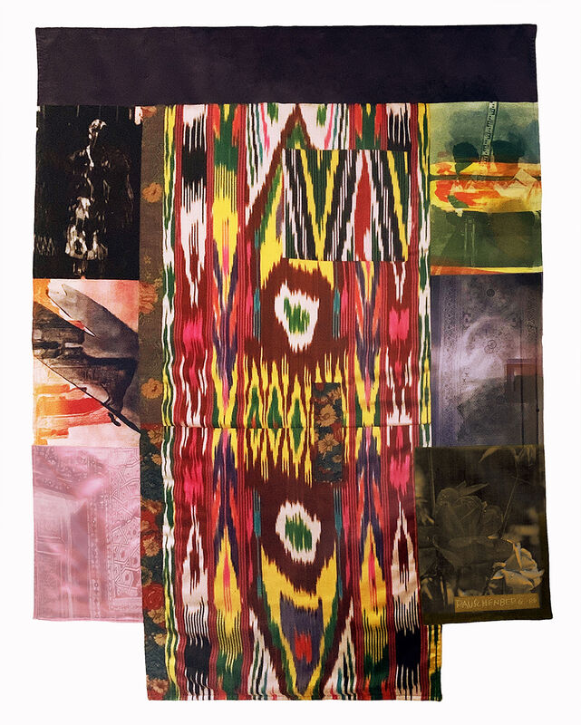 Robert Rauschenberg, ‘Samarkand Stitches III’, 1988, Print, Unique fabric assemblage with screen printing, Charles Nodrum Gallery