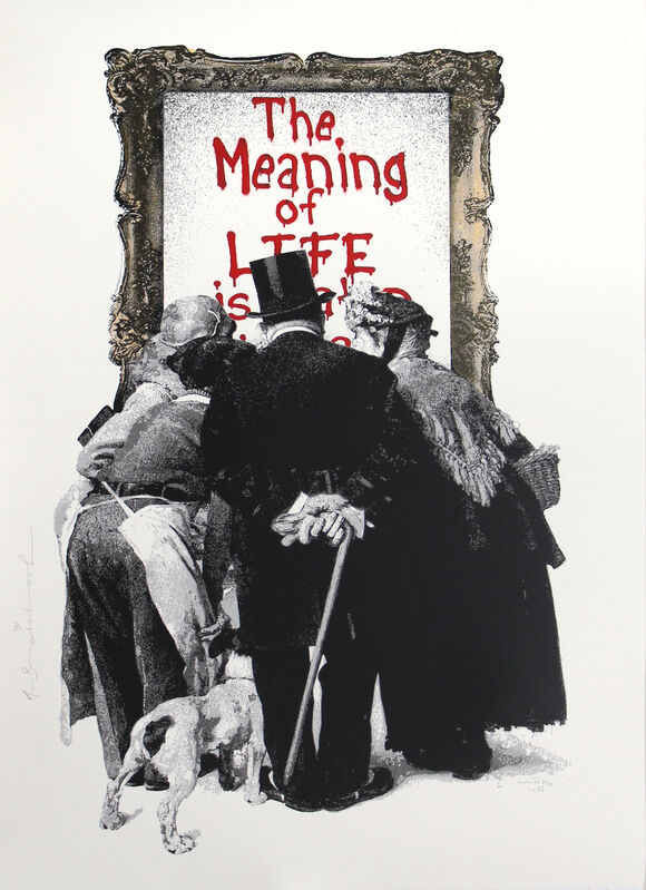 Mr. Brainwash, ‘The Meaning of Life (Red)’, 2019, Print, Silkscreen on paper, DANE FINE ART
