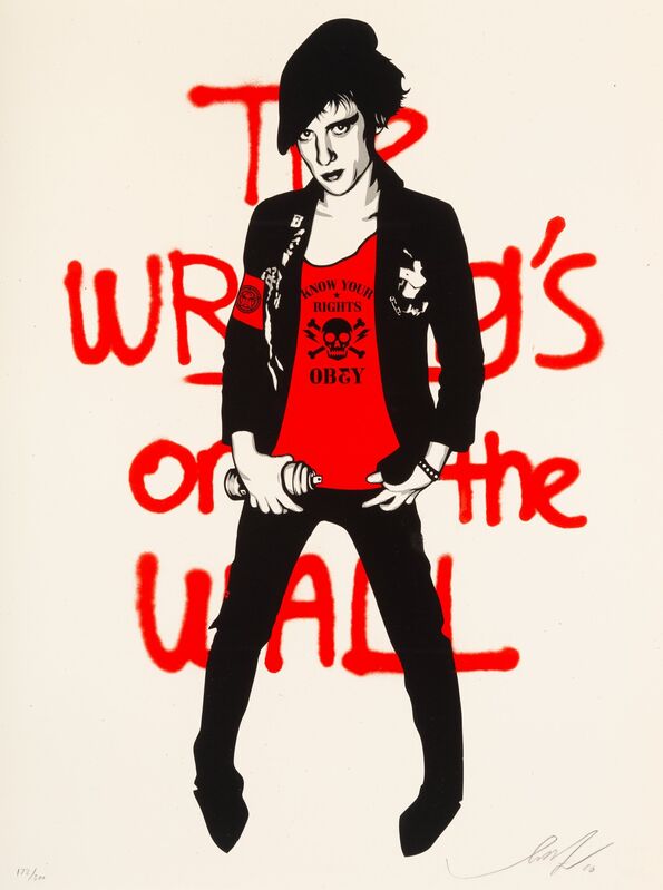 Shepard Fairey, ‘Writing On the Wall (Cream)’, 2010, Print, Screenprint in colors on speckled cream paper, Heritage Auctions